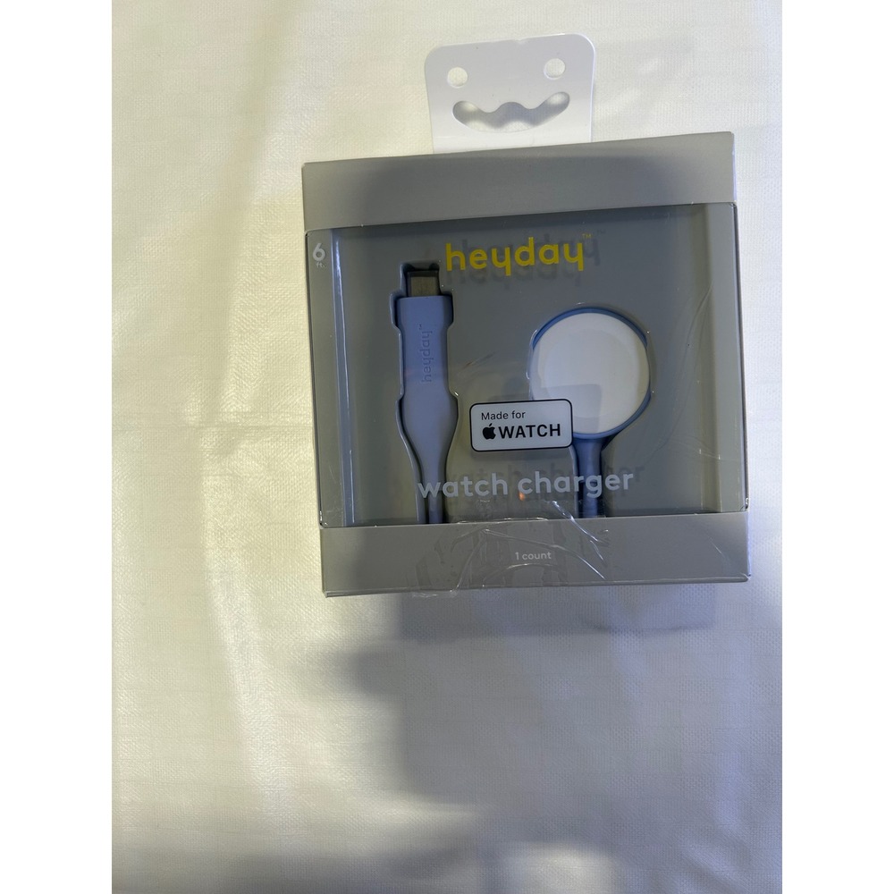 Heyday Apple Watch Charger 6ft USB-C Power Source Light Blue New NIB
